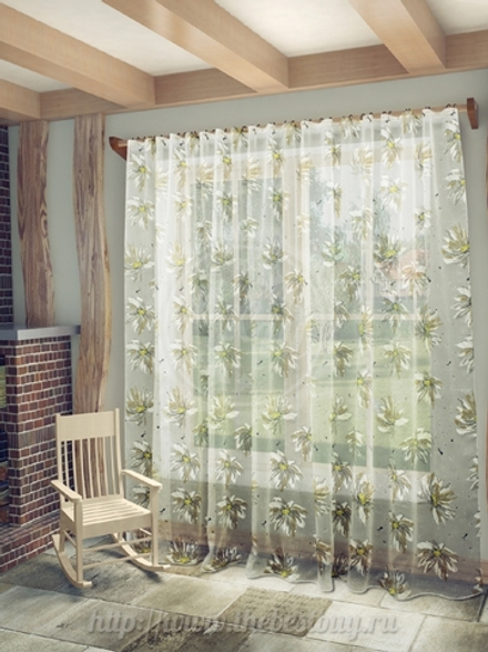 Тюль: Эстела (S247-3) - 400х260 см. - серо-бежевый