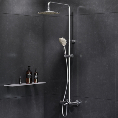 F0790520 Gem душ.система, набор: смеситель д/ванны/душа с термостатом, верхн. душ d 220 мм, ручн.душ