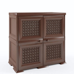 Шкаф - тумба пластиковый высокий "УЮТ" 2 дверцы Э-023 (дерево) 810х420х445