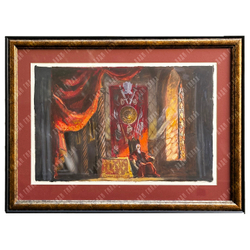 Севастьянов И.В. (1920–2004) Эскиз декорации оперы Бан Банк Ф. Эркеля. Темпера. 1955 г.