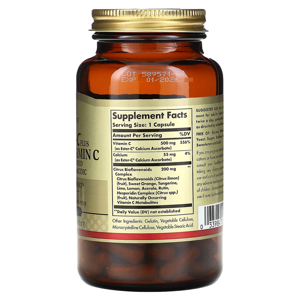 Solgar, Ester-C плюс витамин C, 500 мг, 90 капсул