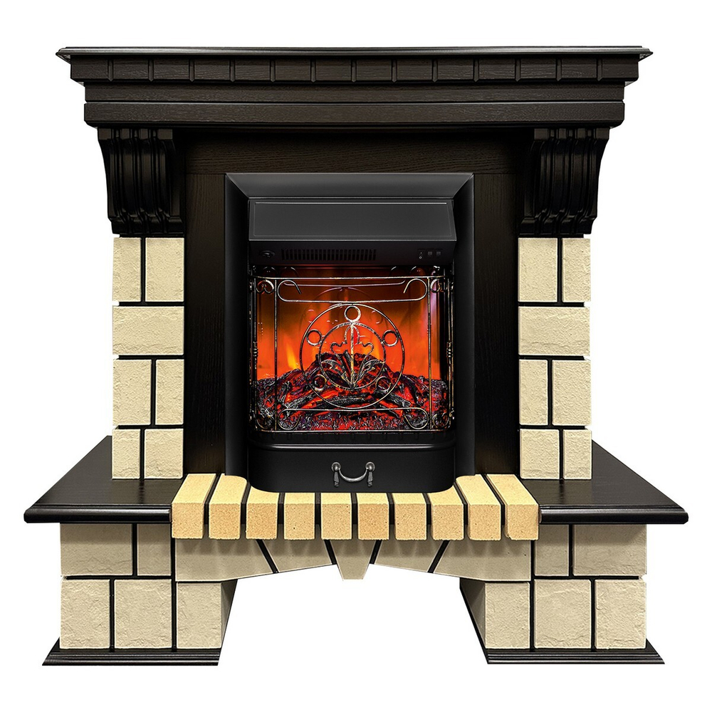Электрокамин RealFlame Stone ML STD античный дуб c очагом Majestic Lux Black
