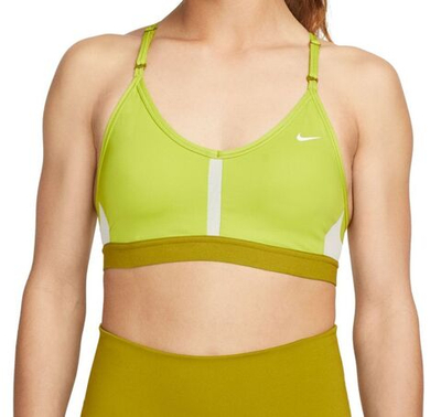 ТОП теннисный Nike Indy Bra V-Neck - bright cactus/coconut milk/moss/white