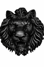 Кованый элемент Лев литой, черный 45х42 (15 см), вес 7 кг. Ручная работа