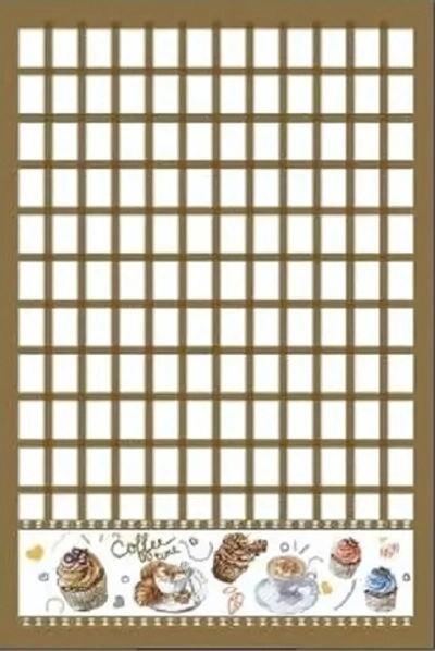 Полотенце кухонное «Клетка - Сладости» 40*57 см, цвет кофе с молоком, микрофибра 200 гр/м2