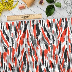 Ткань флис черно оранжевые полоски