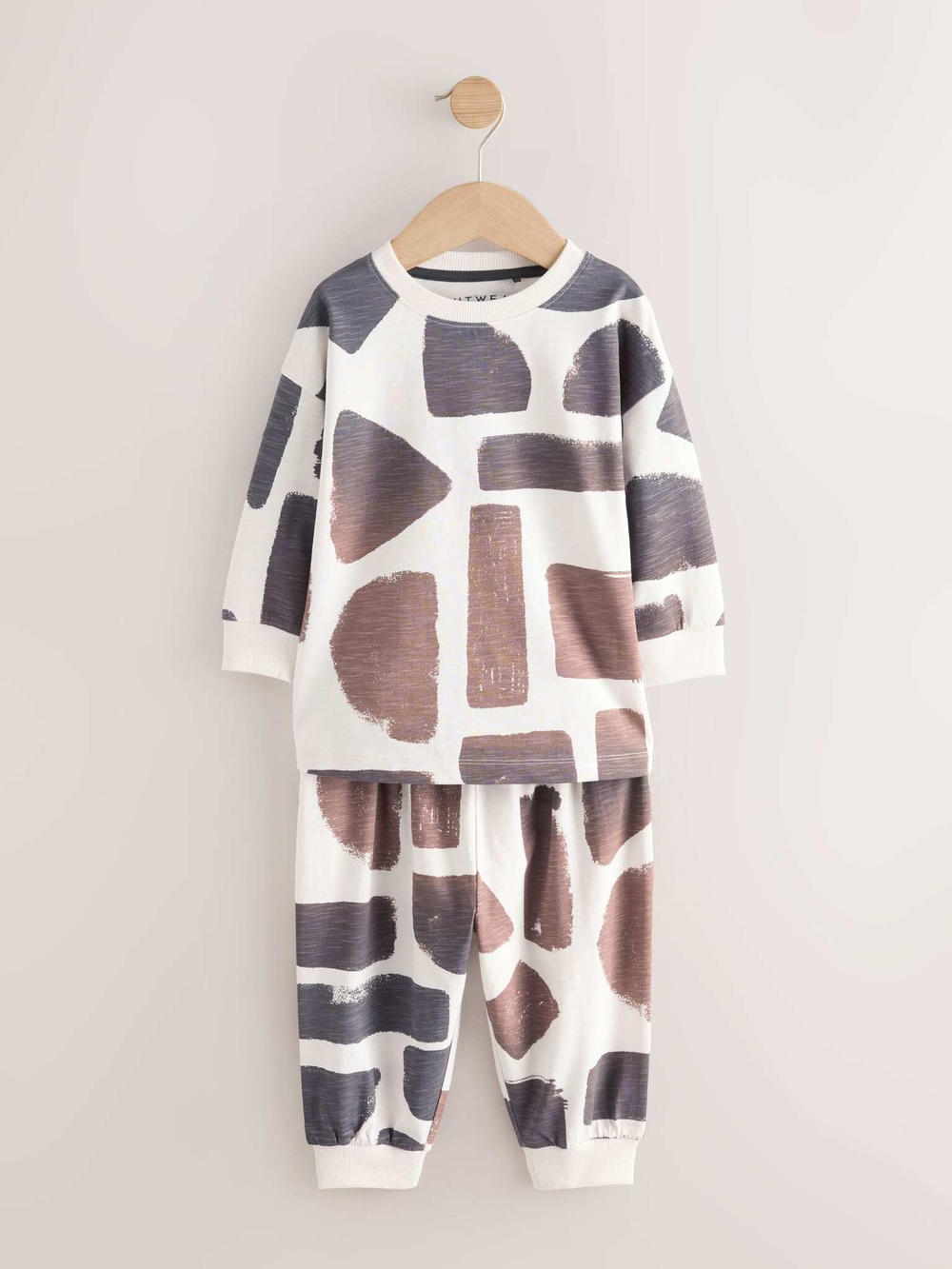 Пижама для мальчика Next AC0-918, 3 шт., Черный, Молочный, Кирпичный