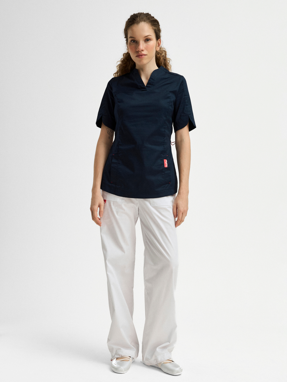 Топ медицинский женский Ньюлук, нэви хлопок