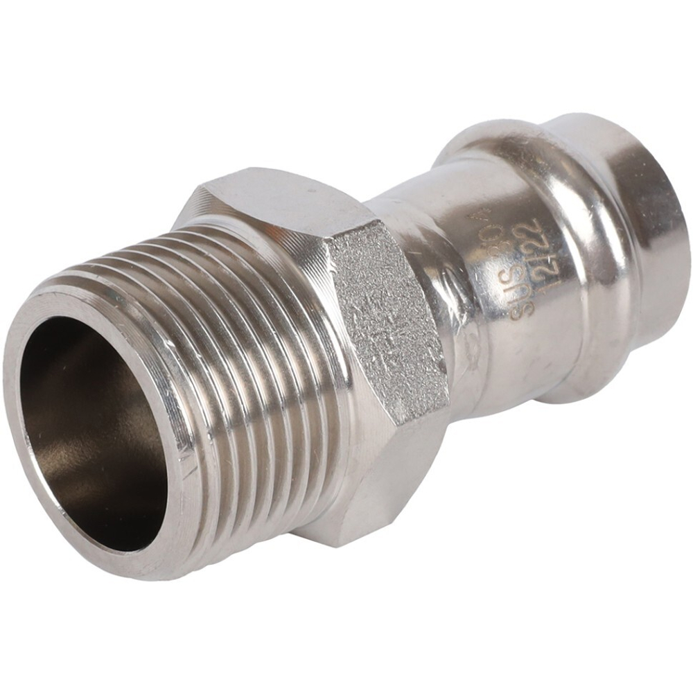 Переходник-НР, 18х3/4, из нержавеющей стали прессовой ROMMER