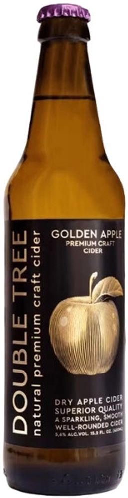 Сидр Дабл Три Золотое Яблоко Сухой / Double Tree Golden Apple 0.45 - стекло