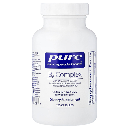 Pure Encapsulations, комплекс витаминов группы B6, 120 капсул