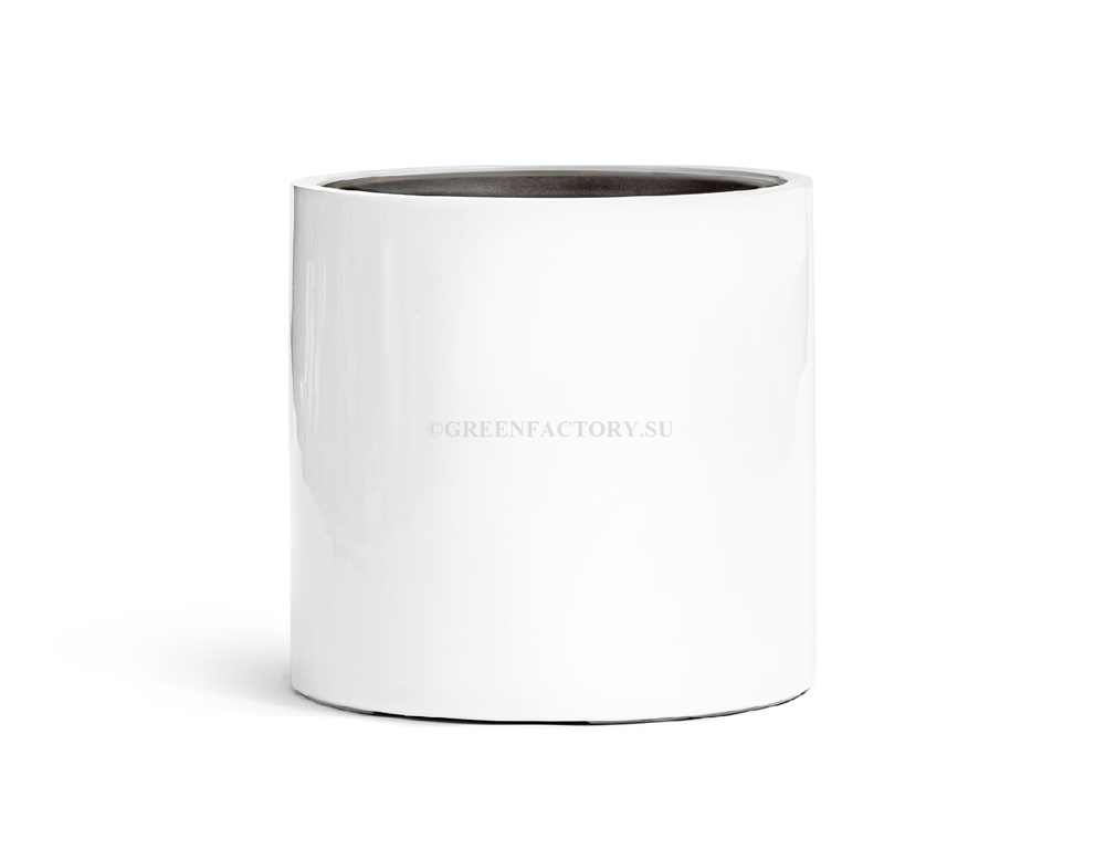 Кашпо TREEZ Effectory - серия Gloss - Цилиндр - Белый глянцевый лак