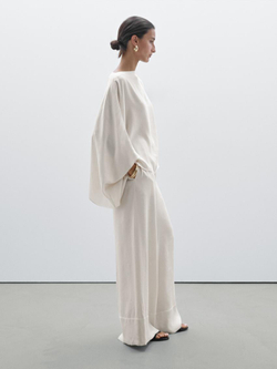 Massimo Dutti Брюки из рельефной ткани, натуральный