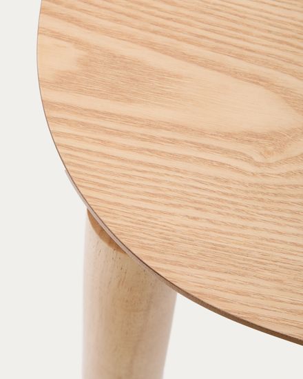 Квадратный стол Indara из шпона и каучукового дерева с натуральной отделкой 100 х 100