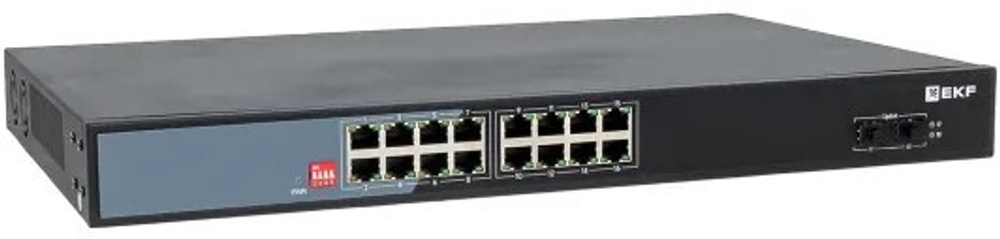 Коммутатор промышленный неуправляемый EKF TSX-U-2GX/SFP-16GTP-R
