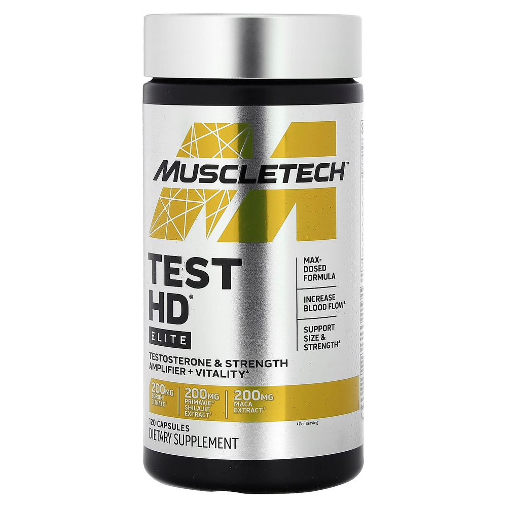 MuscleTech, Test HD, Elite, 120 капсул