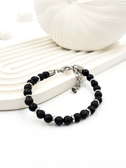 Браслет из нержавеющей стали и лавы