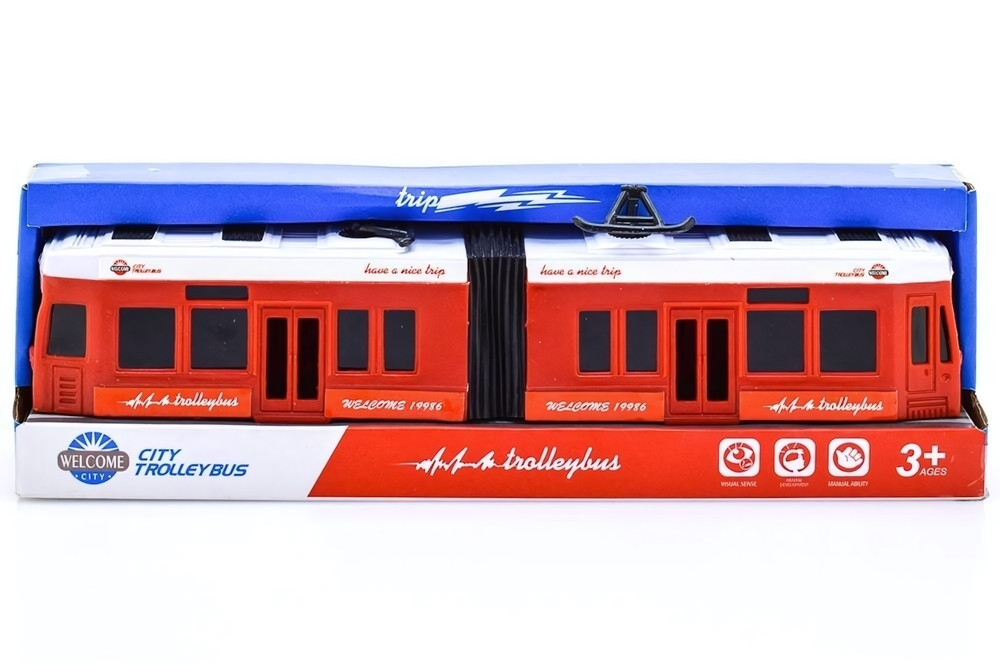 Троллейбус ин. 32*6*10см, коробка KX905-4