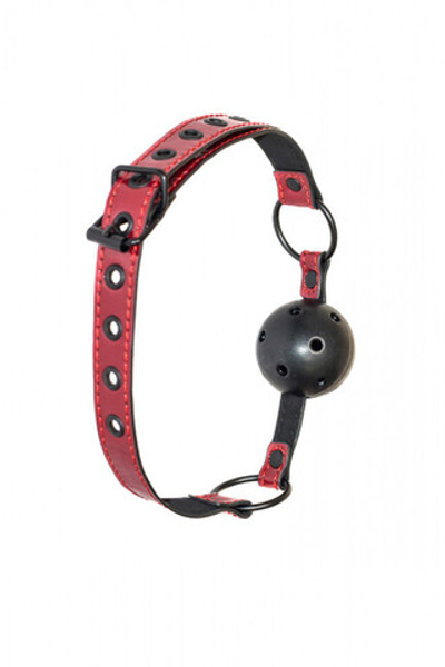 Дышащий кляп Party Hard Love Bite (Цвет: черный с красным)