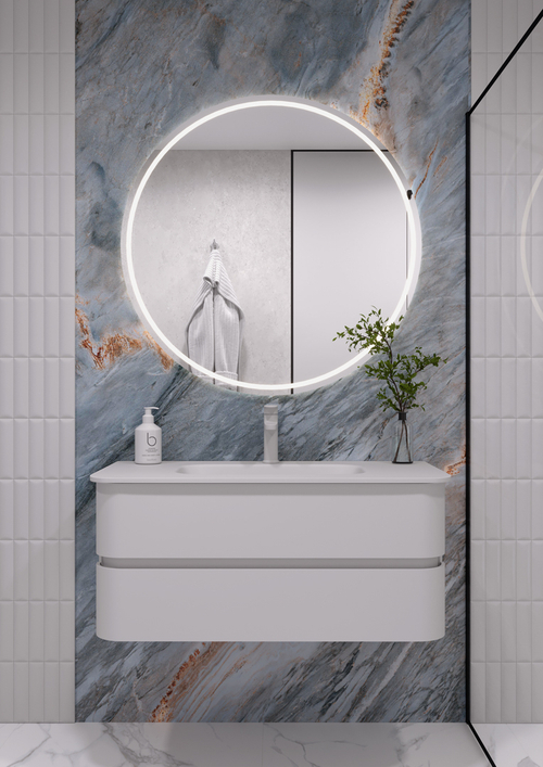 Armadi Art OVALE 2 полки 100CM БЕЛАЯ тумба + раковина