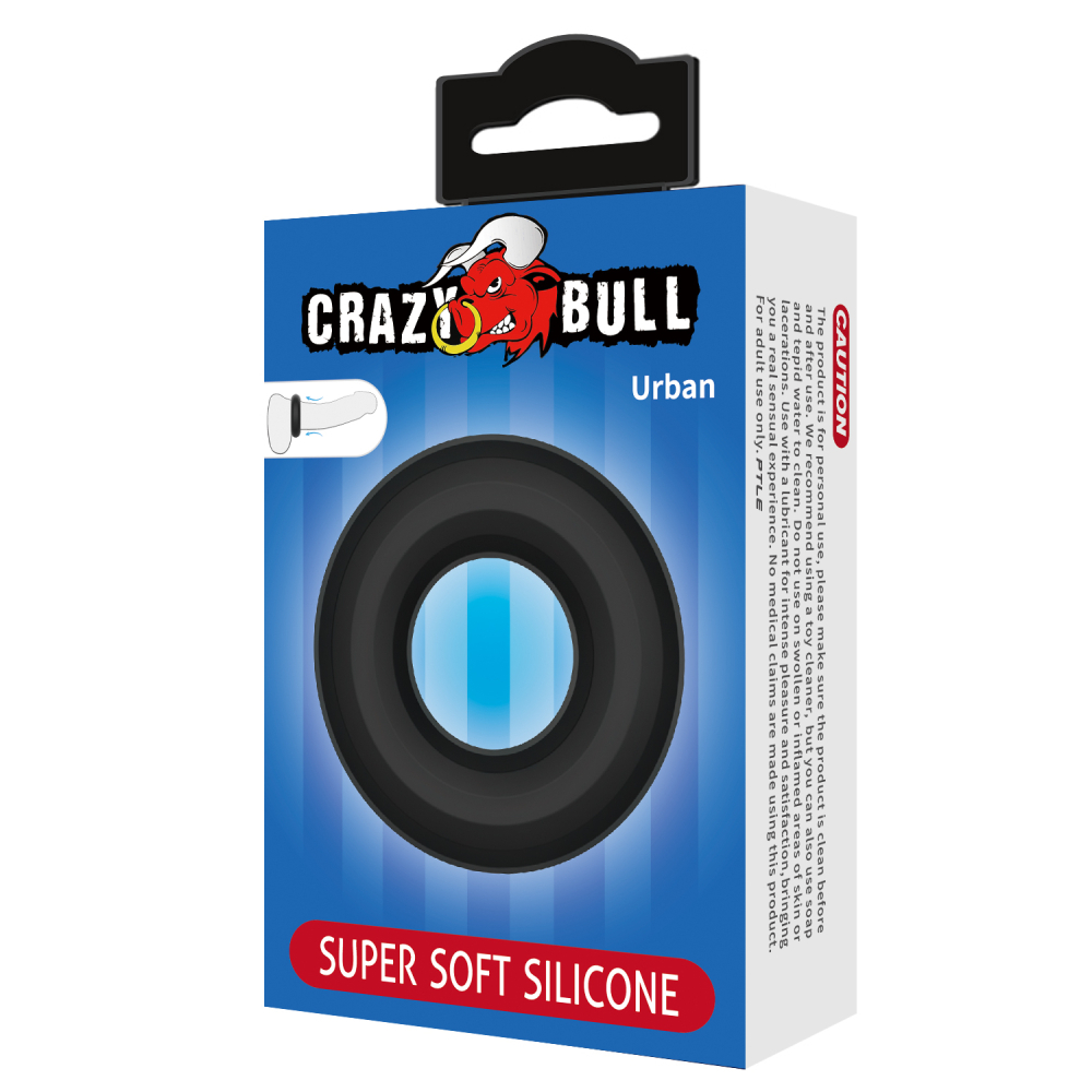Эрекционное кольцо из силикона CRAZY BULL 27 мм высокоэластичное черное