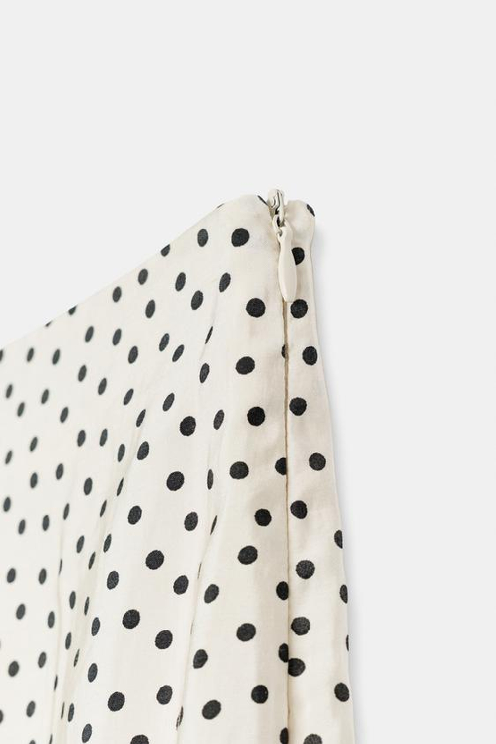 ZARA РАСКЛЕШЕННАЯ ЮБКА МИДИ В ГОРОШЕК, ЭКРЮ/ЧЕРНЫЙ