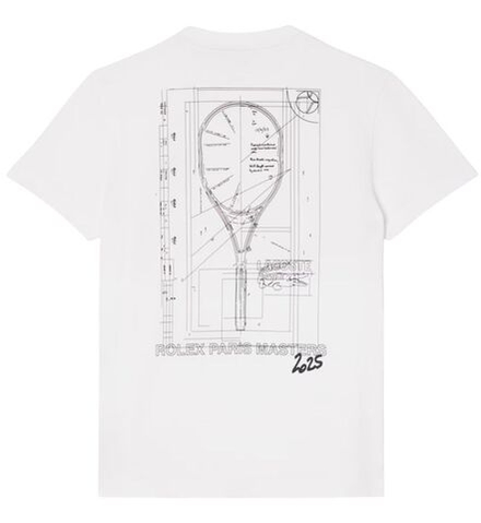 Мужская теннисная футболка Lacoste Unisex Rolex Paris Masters Edition Printed - white