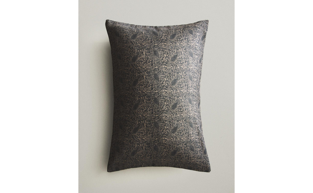 Zara Home наволочка декоративная из льна, синий, 40x60 см