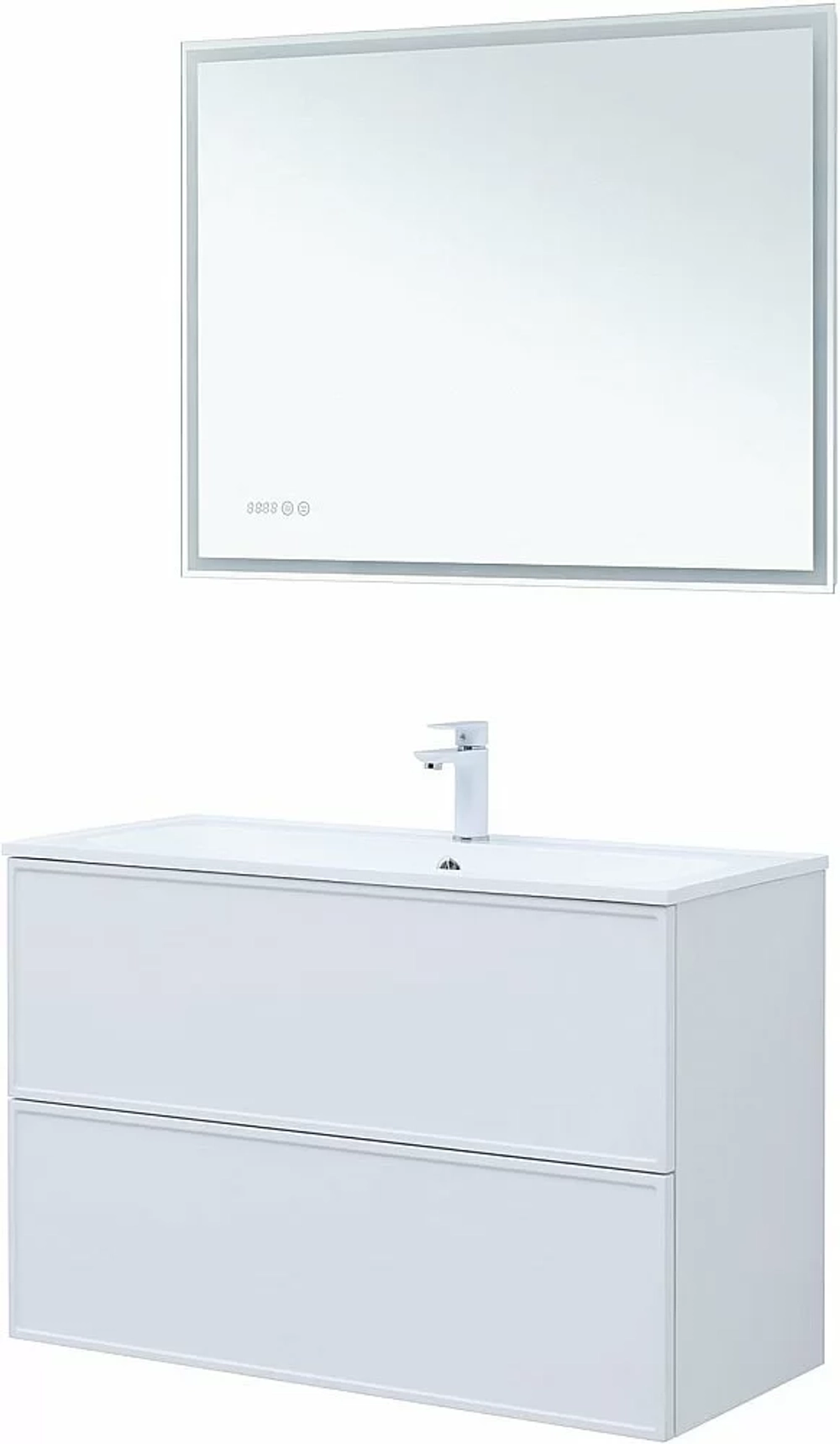 Тумба с раковиной Aquanet Арт 313257 100 белый матовый