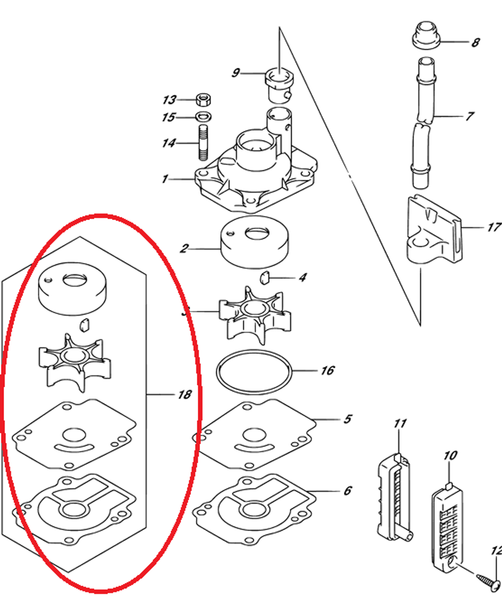 Ремкомплект помпы