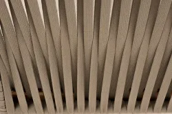 "Мальорка" кресло плетеное из роупа, основание дуб, роуп серо-коричневый 23мм, ткань бежевая 15052