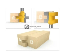 Набор фрез паз-шип 2 шт для изготовления вагонки + цанга 8мм. / Паз Гребень фрезы шиповальные хвостовик 8мм / Цанга 8мм