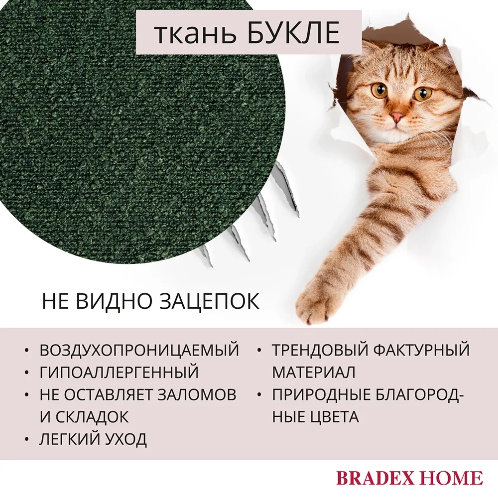Стул Bradex Home Ant букле зелёный