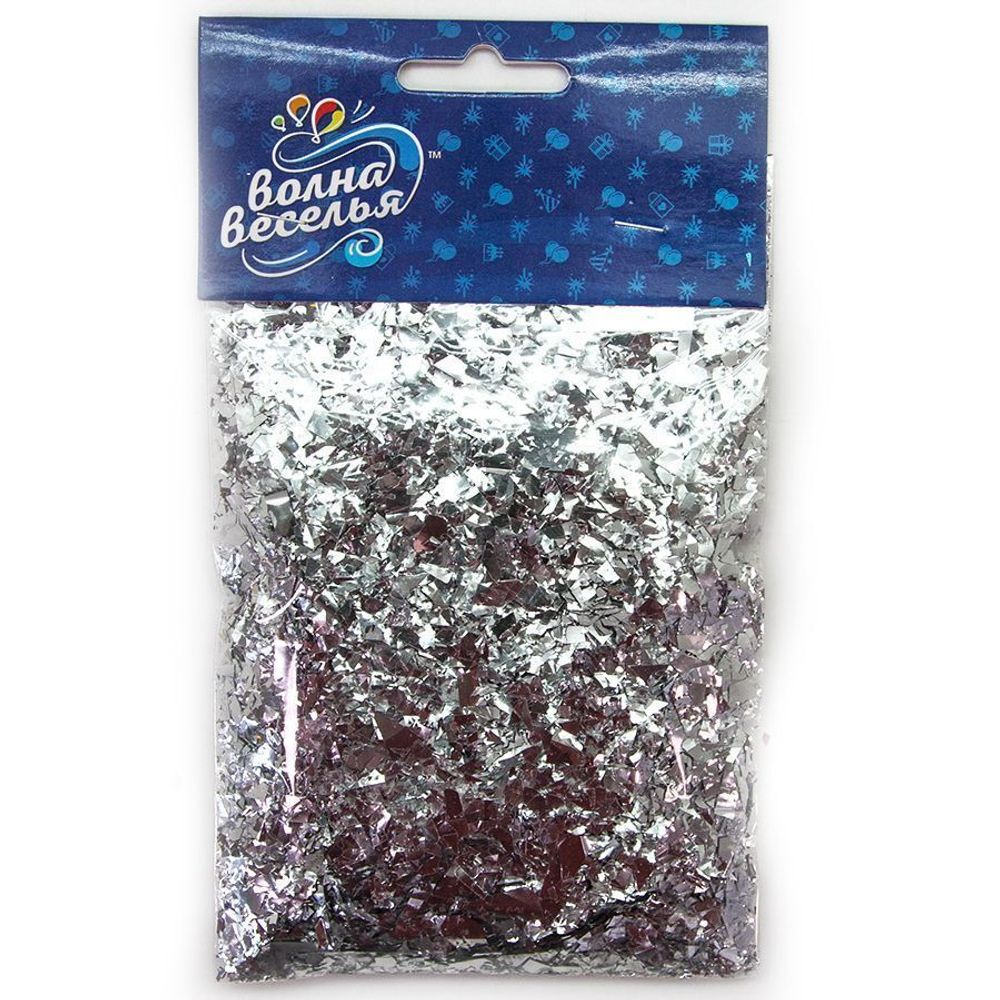 Конфетти дробленые Серебро, Металлик, 20 г.