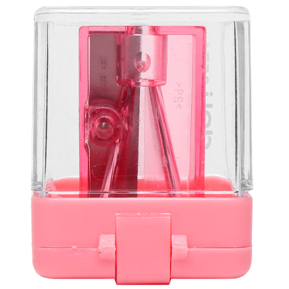 Точилка DELI "Comiko", пластиковая, 1 отверстие, с контейнером, ассорти