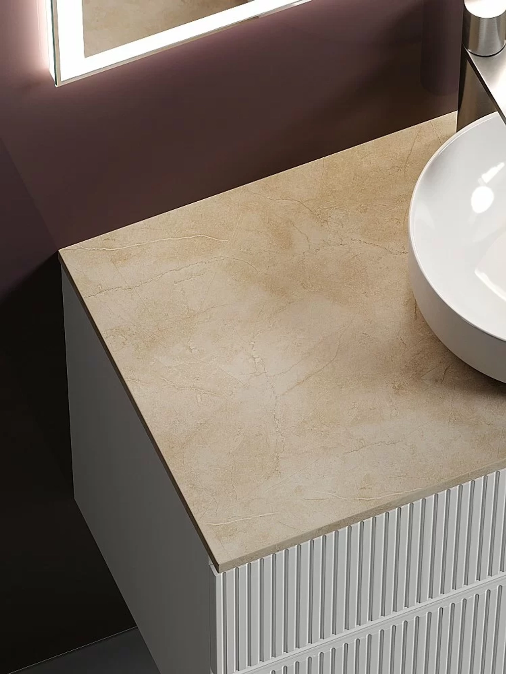 Тумба с раковиной Sancos SNOB T 100 со столешницей, белая матовый