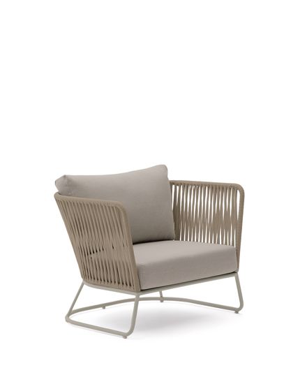 Уличное кресло Saconca из бежевой веревки и стали