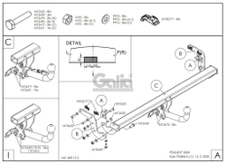 Фаркоп оцинкованный Galia P048C для PEUGEOT 2008 2019-(паспорт и сертификат в комплекте)(без электрики)