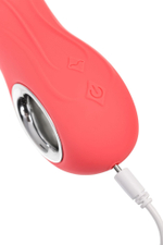 Коралловый вибратор Flox с возвратно-поступательными движениями - 21,5 см. (Цвет: коралловый)