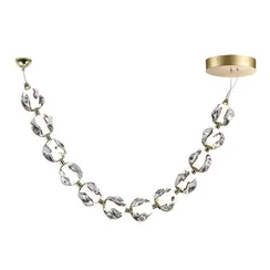 5085/48L L-VISION ODL25 565 золото/прозрачный/металл/акрил Подвес- бусы LED 48W 4000K 2400Лм JEMSTONE