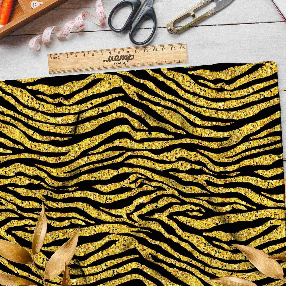 Ткань атлас золотая шкура