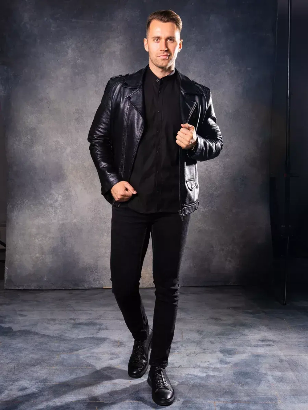 Рубашка с длинным рукавом стойка