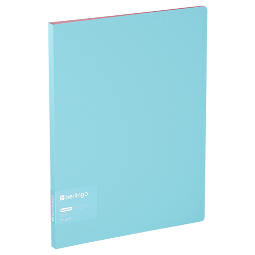 Папка с 20 вкладышами Berlingo "Haze" А4, 14мм, 600мкм, с внутр. карманом, голубая, софт-тач DB4_20921