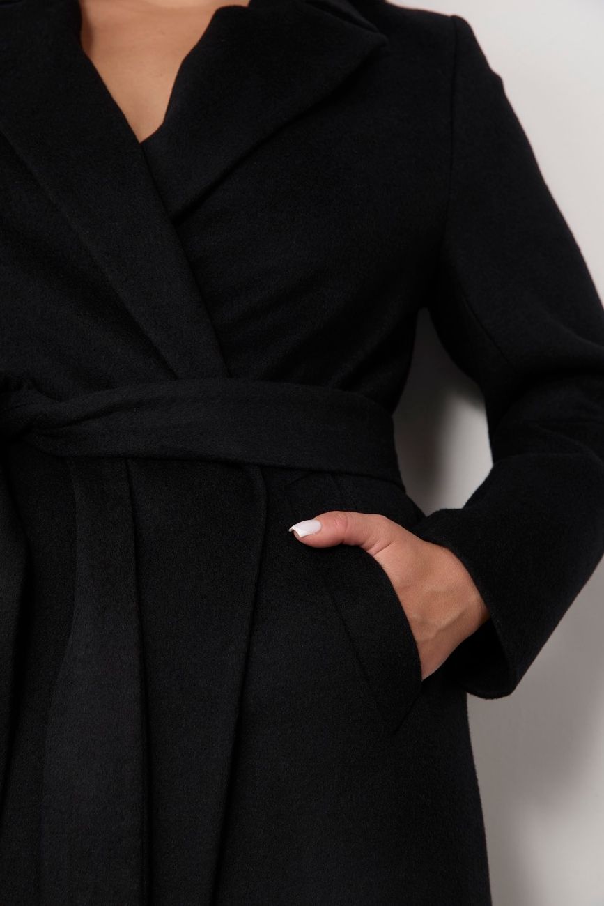 Пальто-халат, черный