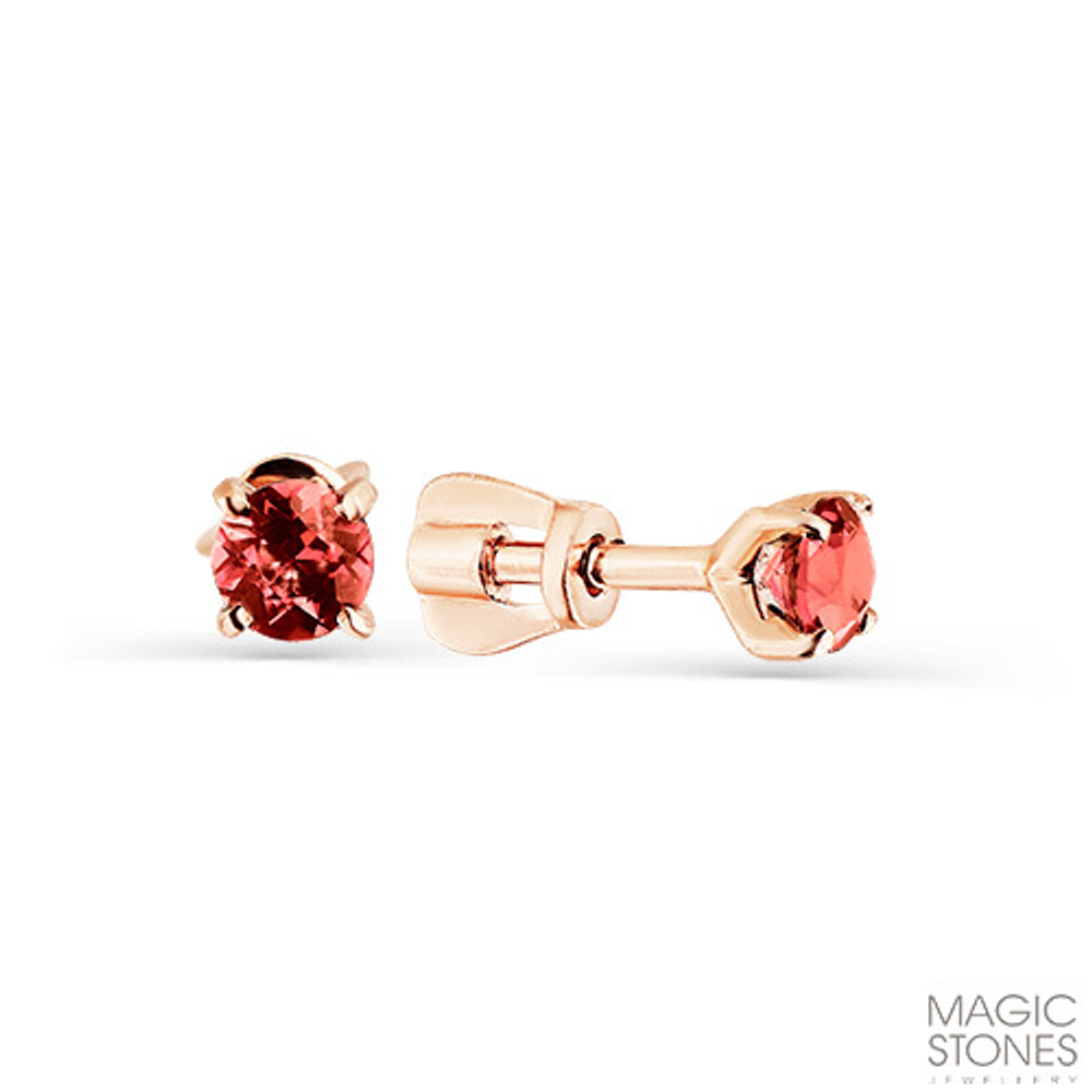 Серьги из золота 585 пробы с Гранатом