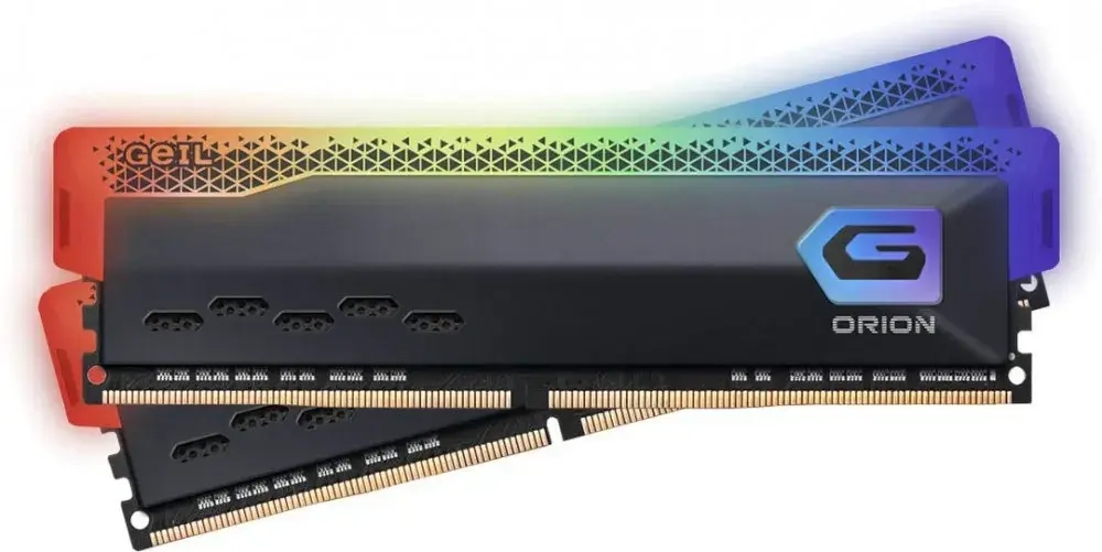 Оперативная память 16GB Kit (8GBx2) GEIL DDR4 3200MHz ORION RGB PC4-25600 22-22-22-52 GOSG416GB3200C22DC Titanium Grey (AMD)