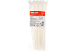 Нейлоновая кабельная стяжка REXANT 250x3,6мм, белая 100 шт/уп 07-0250
