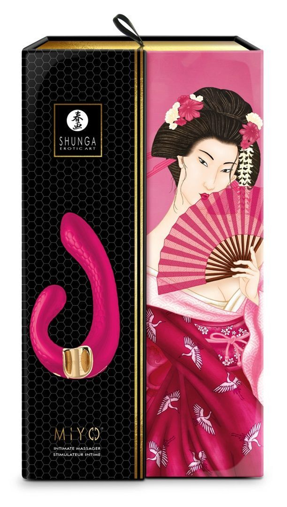 Малиновый гибкий вибростимулятор MIYO с двумя моторами - 18,5 см. (Цвет: малиновый)