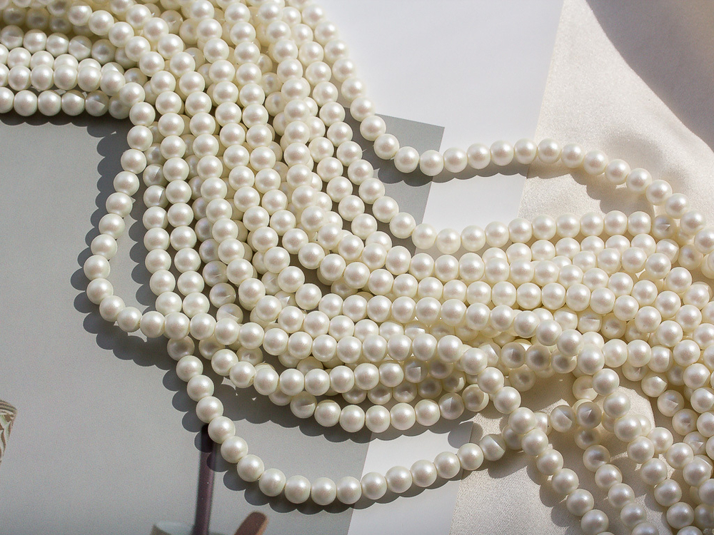 "Жемчуг круглый" 4мм, "Майорка. Имитация" (нить)