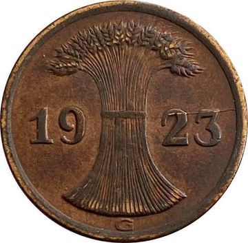 2 рентенпфеннига 1923 Германия "G"